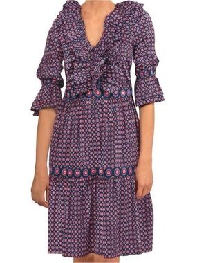 EUC GRETCHEN SCOTT posh foulard dress in navy/red XS Fits Small